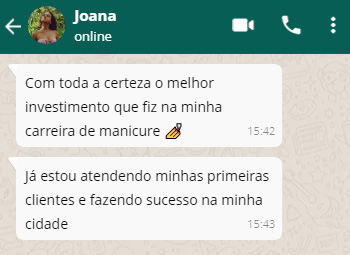 Depoimento de aluna da Academia das Unhas