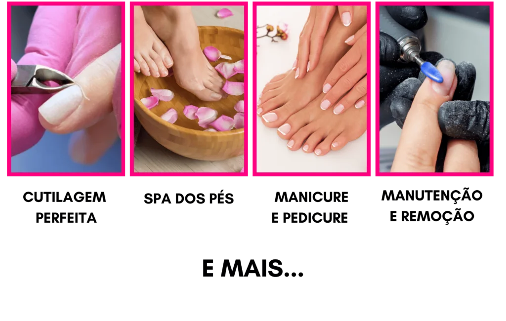 Técnicas de manicure, pedicure, spa dos pés e alongamento ensinadas no curso